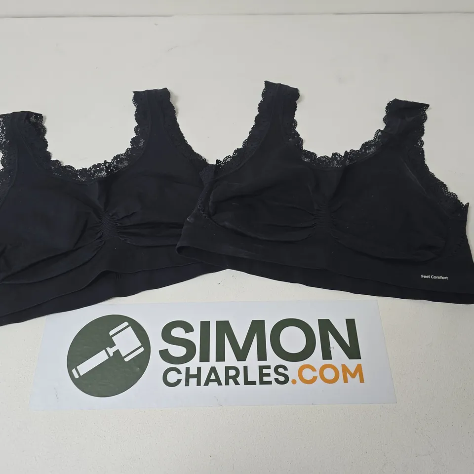 BONPRIX PACK OF 2 SEAMLESS BRALETTES BLACK SIZE XL