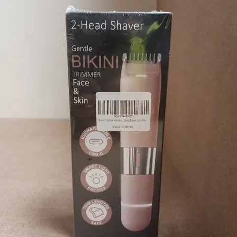 2-HEAD SHAVER – GENTLE BIKINI TRIMMER, FACE & SKIN (USB-C RECHARGEABLE)