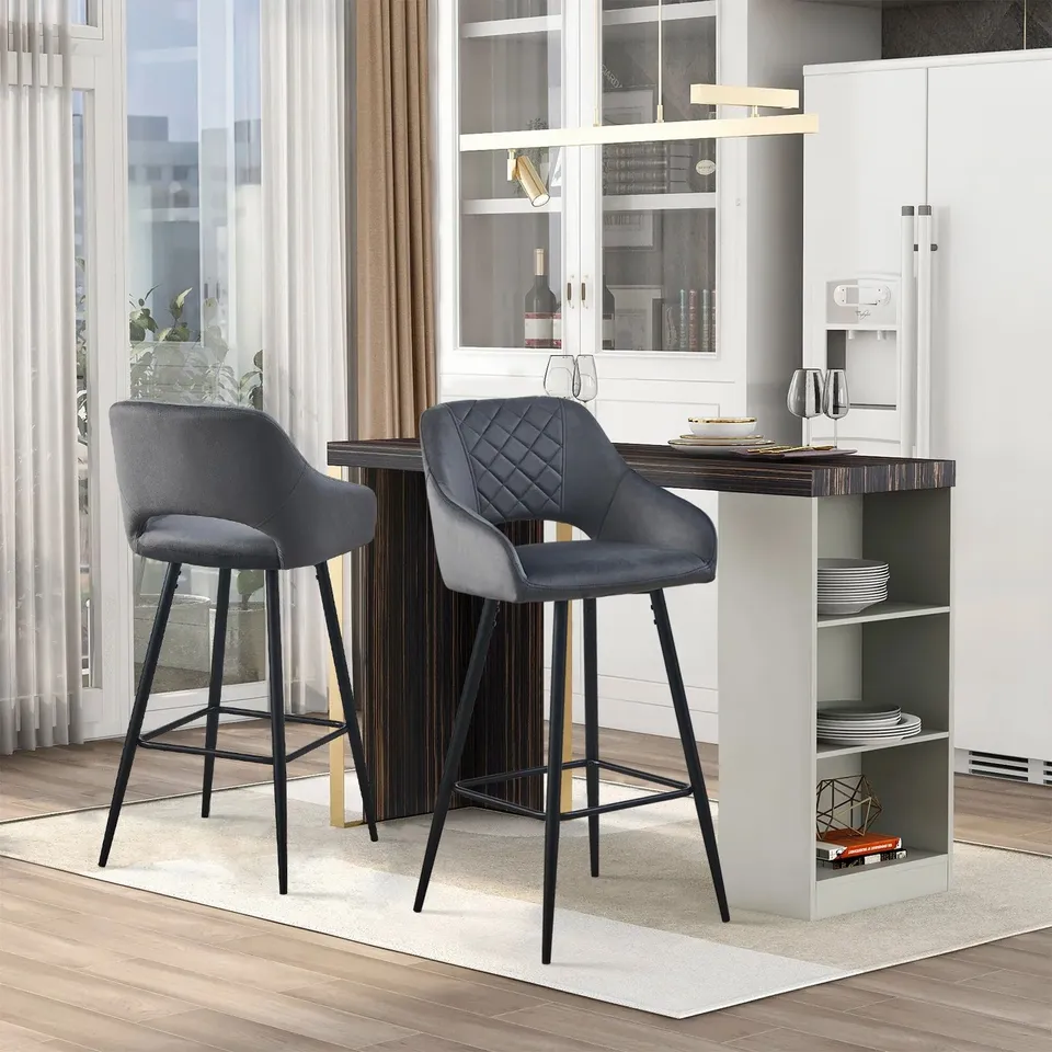 BOXED PAIR OF ARSLAN GREY BARSTOOLS (1 BOX)