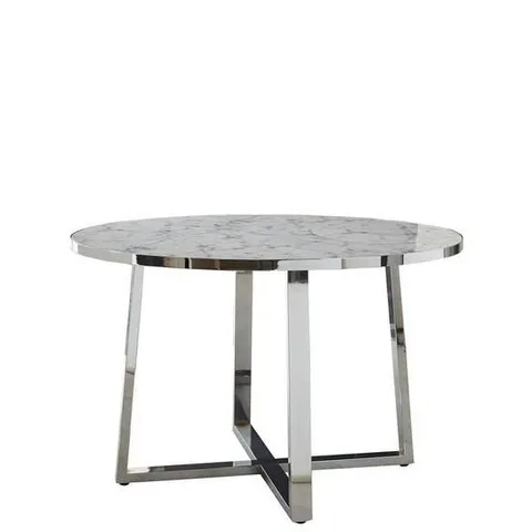 BOXED GRADE 1 IVY MARBLE EFFECT CIRCLE DINING TABLE