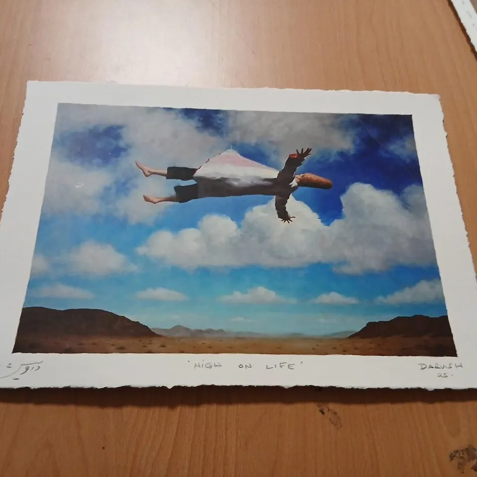 DARVISH 'HIGH ON LIFE' SIGNED PRINT 36 X 26CM