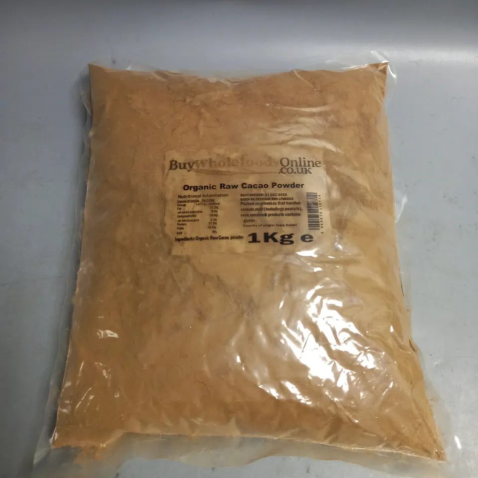 1KG BAG OF ORGANIC RAW CACAO POWDER