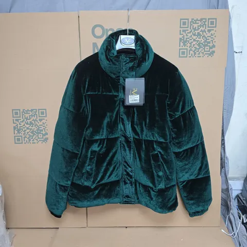 19V69 ITALIA VELVET GREEN PUFFER JACKET – SIZE S