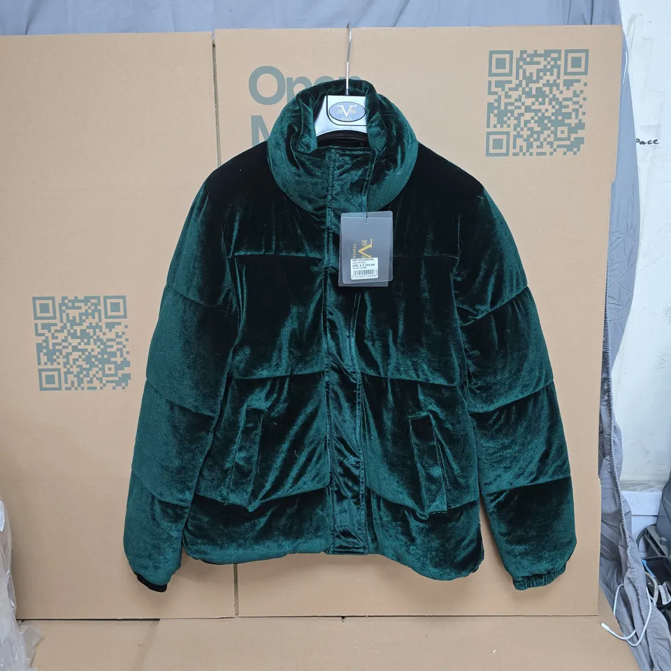 19V69 ITALIA VELVET GREEN PUFFER JACKET – SIZE S
