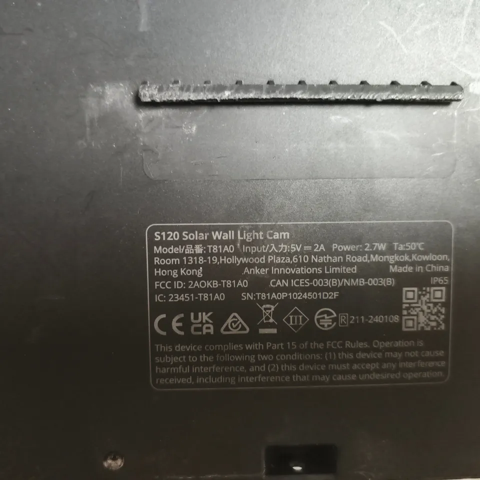 EUFY SECURITY S120 SOLAR WALL LIGHT CAM – TB1A0