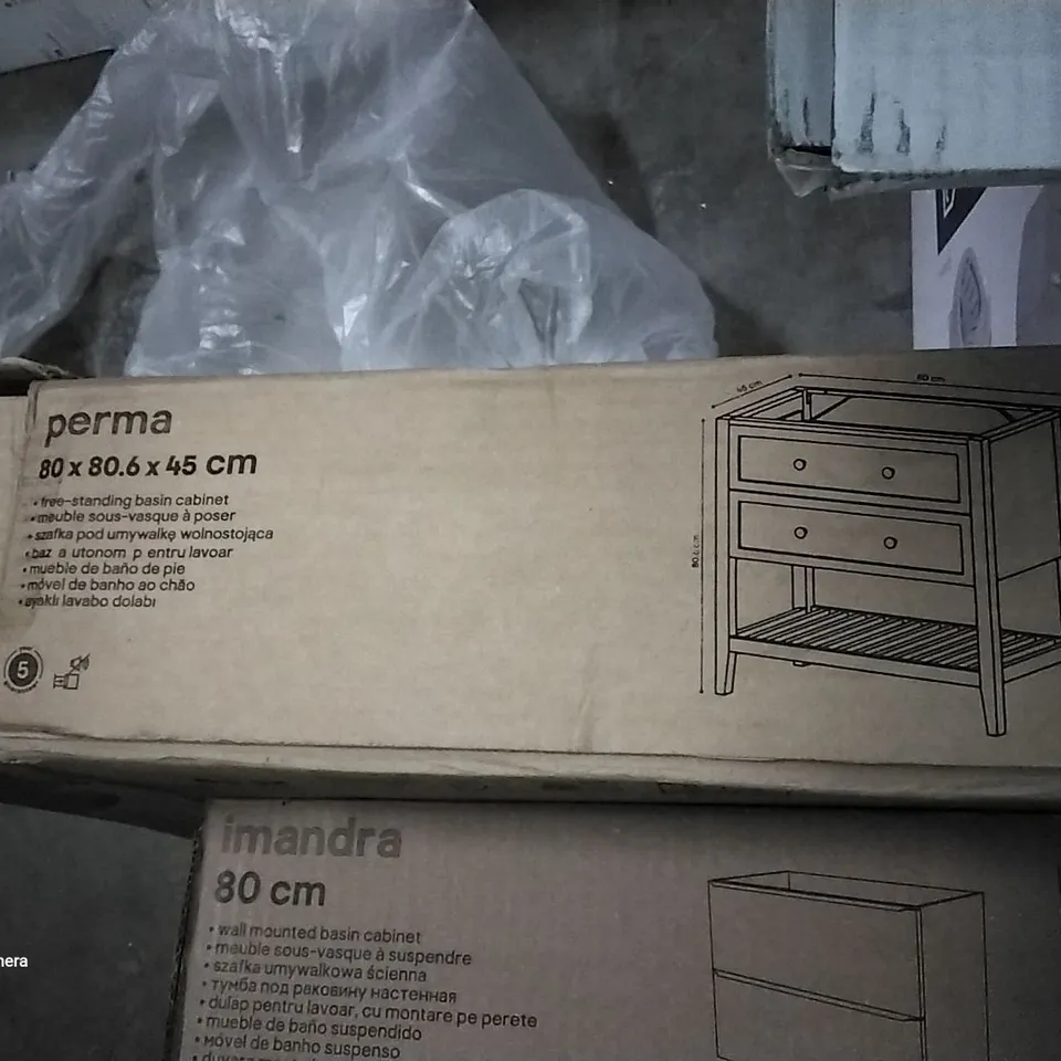 BOXED PERMA 80 × 80.6 × 45CM FREE STANDING BASIN CABINET 