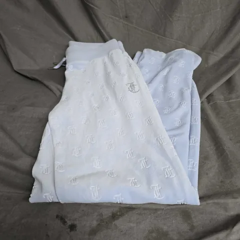 JUICY COUTURE VELOUR RHINESTONE TRACKSUIT PANTS IN BABY BLUE SIZE S