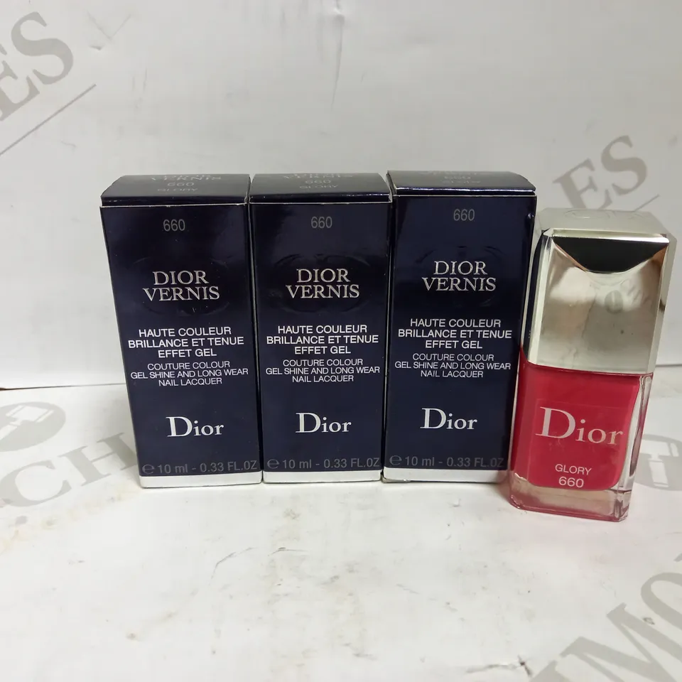 3 X 10ML DIOR DIOR VERNIS GEL SHINE LONGWEAR NAIL LACQUER - 660 GLORY