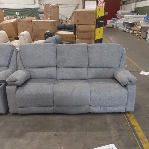 QUALITY DESIGNER FABRIC UPHOLSTERED MANUAL RECLINING SOFA