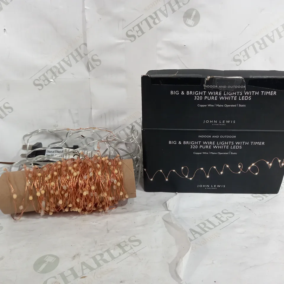 BIG & BRIGHT WIRE LIGHTS WITH TIMER 320  WHITE LEDS