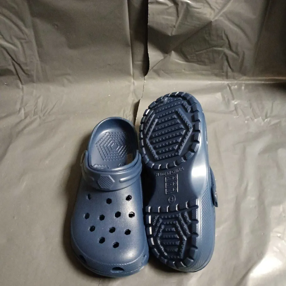 CROCS BLUE SLIP-ON CLOGS WITH BACK STRAP - SIZE UK 3