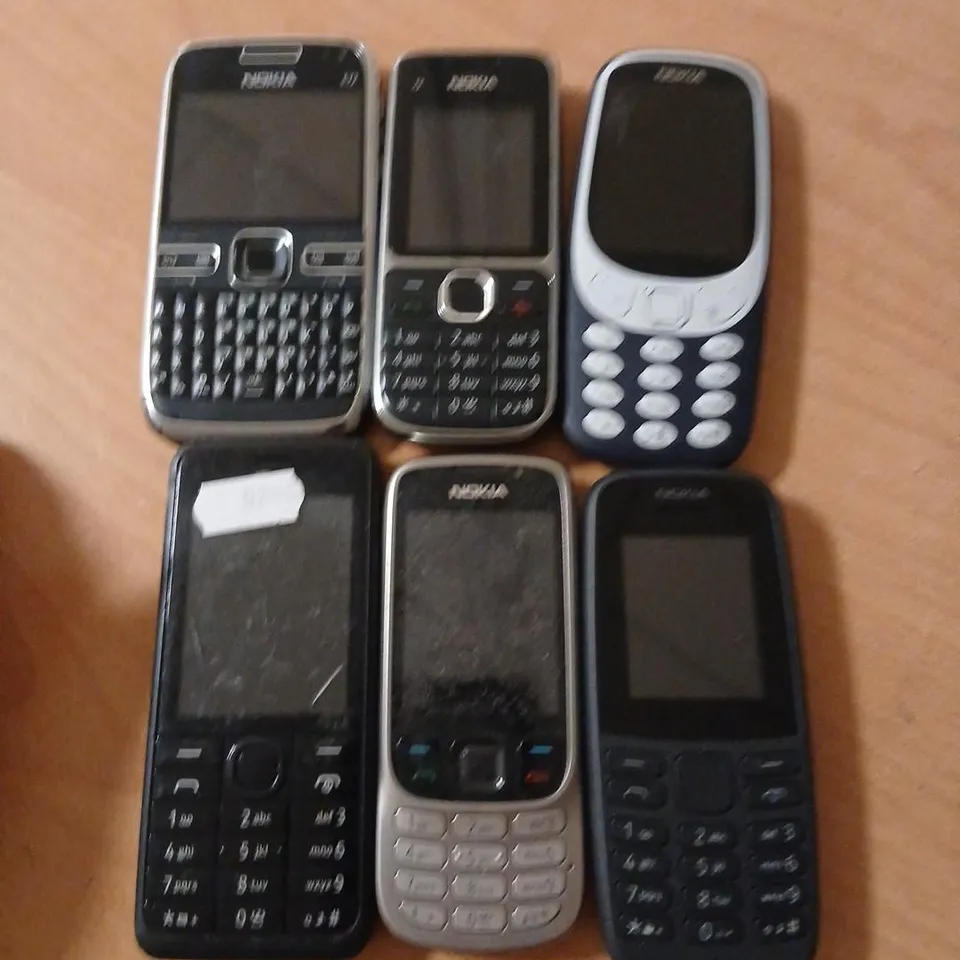 SIX ASSORTED NOKIA MOBILE PHONES