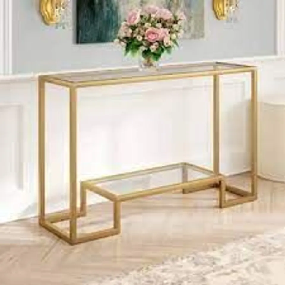 BOXED IMEL CONSOLE TABLE WITH GOLD BASE (1 BOX) RRP £174.99
