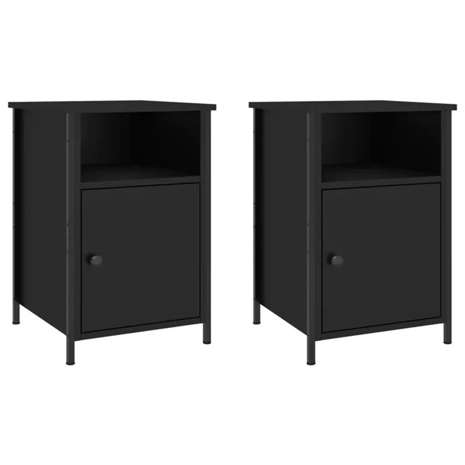 BOXED MEHETABEL BEDSIDE TABLE - BLACK (1 BOX)