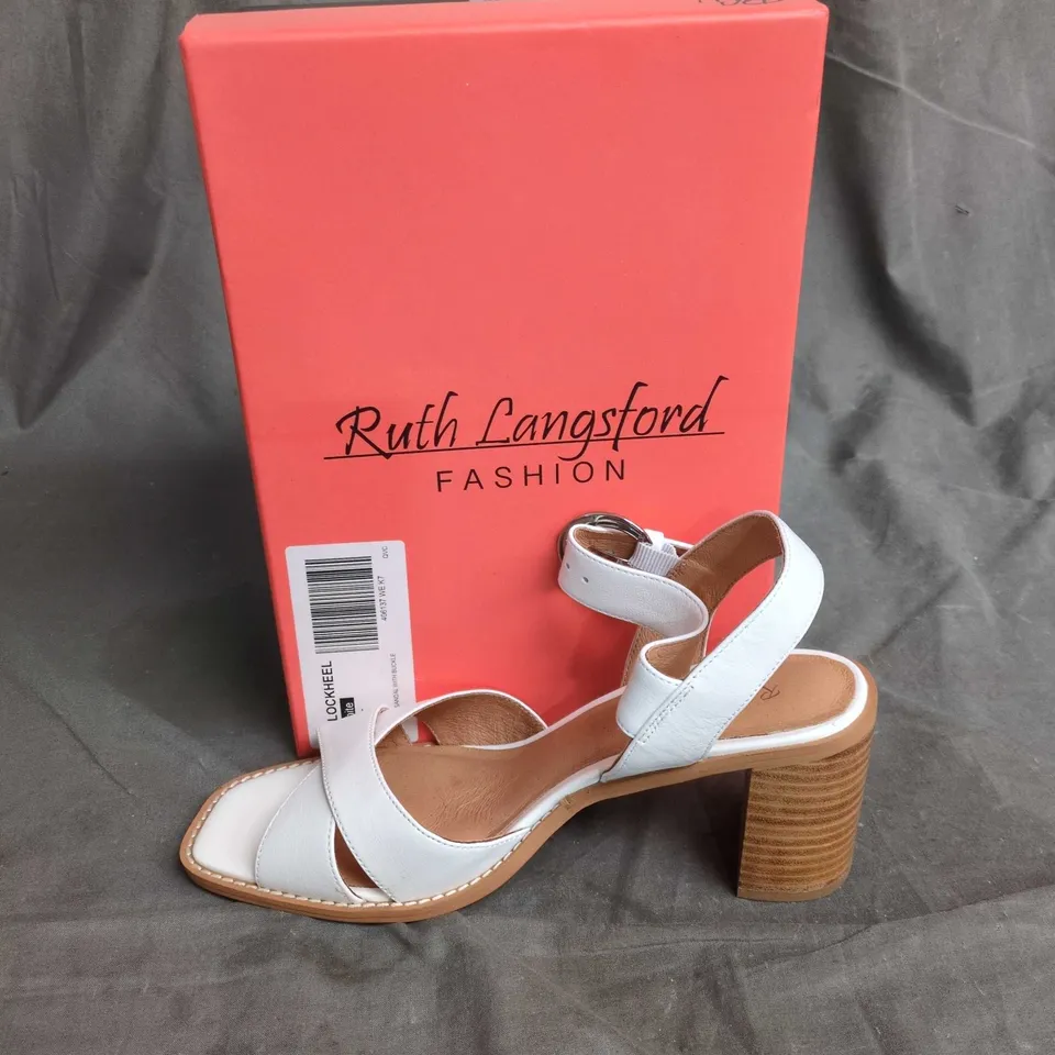 RUTH LANGFORD FASHION WOMEN'S SANDALS – WHITE LEATHER, UK 7 (EU 40)