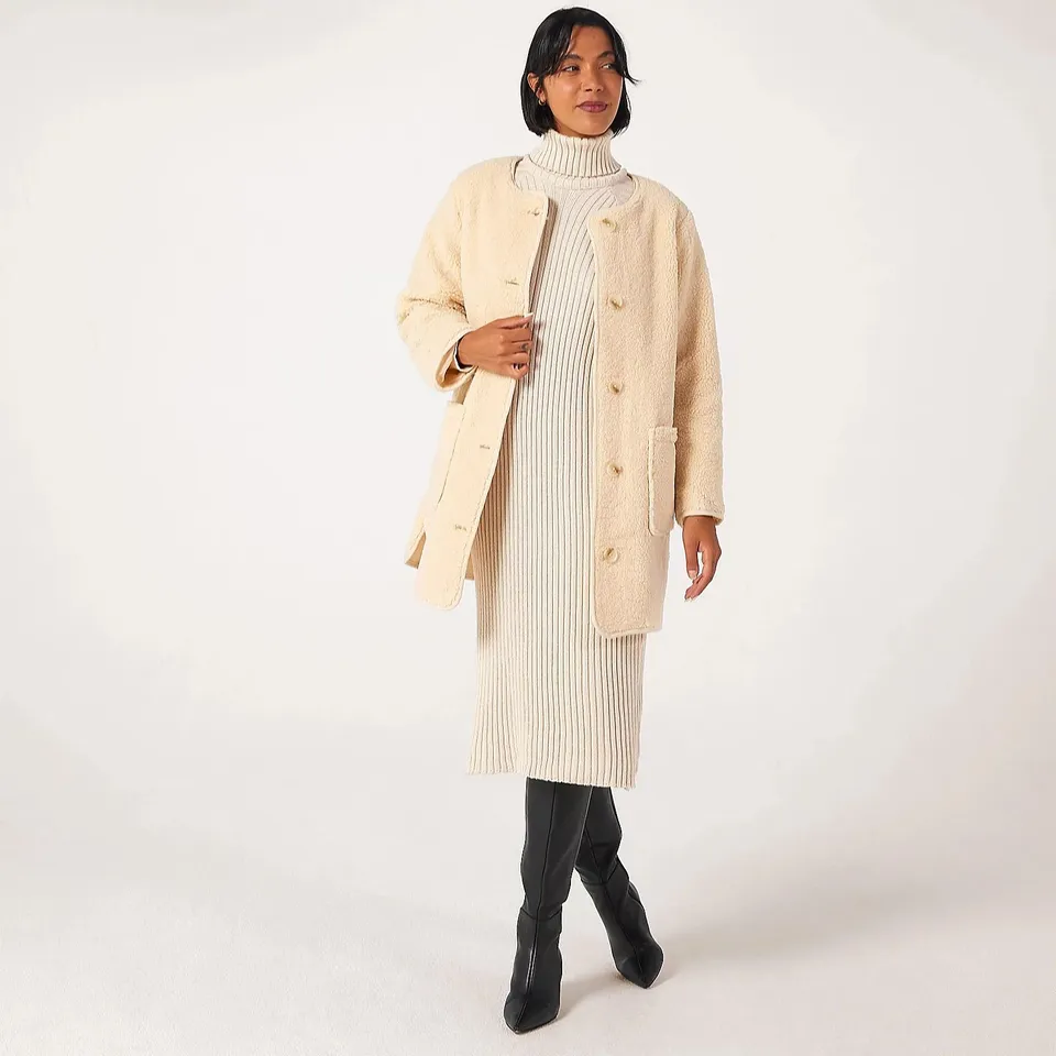 CENTIGRADE QUILTED INTEREST BUTTON THROUGH JACKET