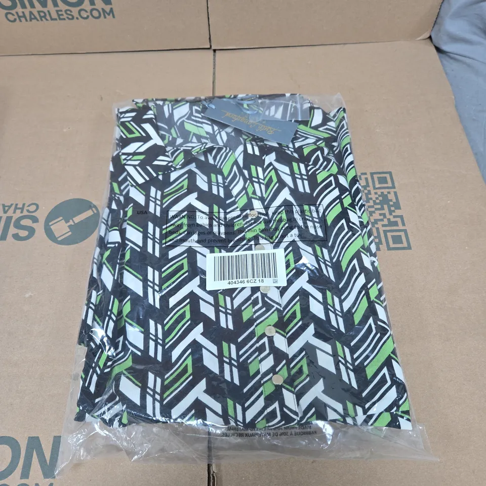 RUTH LANGSFORD PRINTED SHIRT DRESS SIZE UK 18P BAGGED WITH TAGS