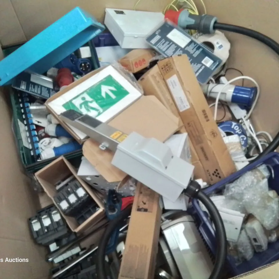 PALLET OF ASSORTED ELECTRICAL ITEMS, INCLUDING CABLE, JUNCTION BOXES, FIRE 3XIT SIGN, NURSE CALL BUTTONS,