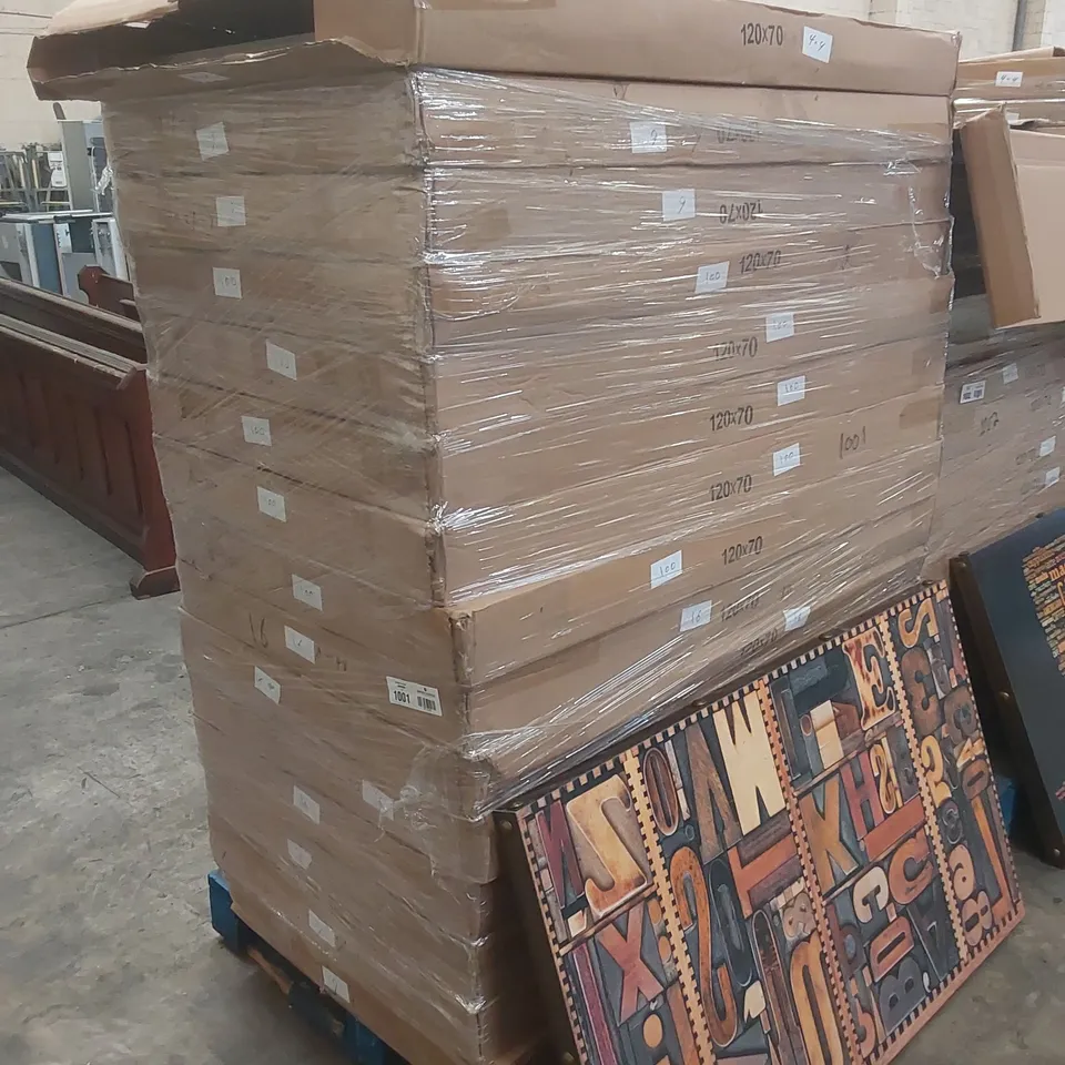 APPROX 30 X ASSORTED BRAND NEW BOXED DESIGNER TABLE TOPS - DESIGNS AND COLOURS MAY VARY // SIZES: 120 X 70cm // 15 BOXES - 2 TOPS PER BOX