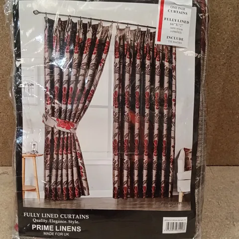 BAGGED ANTALYA CURTAINS 60" X 72" - RED 
