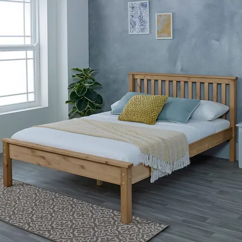 BOXED DORSET 4' SMALL DOUBLE BED FRAME - WAXED (2 BOXES)