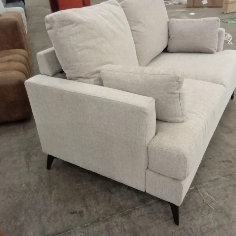 DESIGNER 2 SEATER CHENILLE FABRIC SOFA - BEIGE