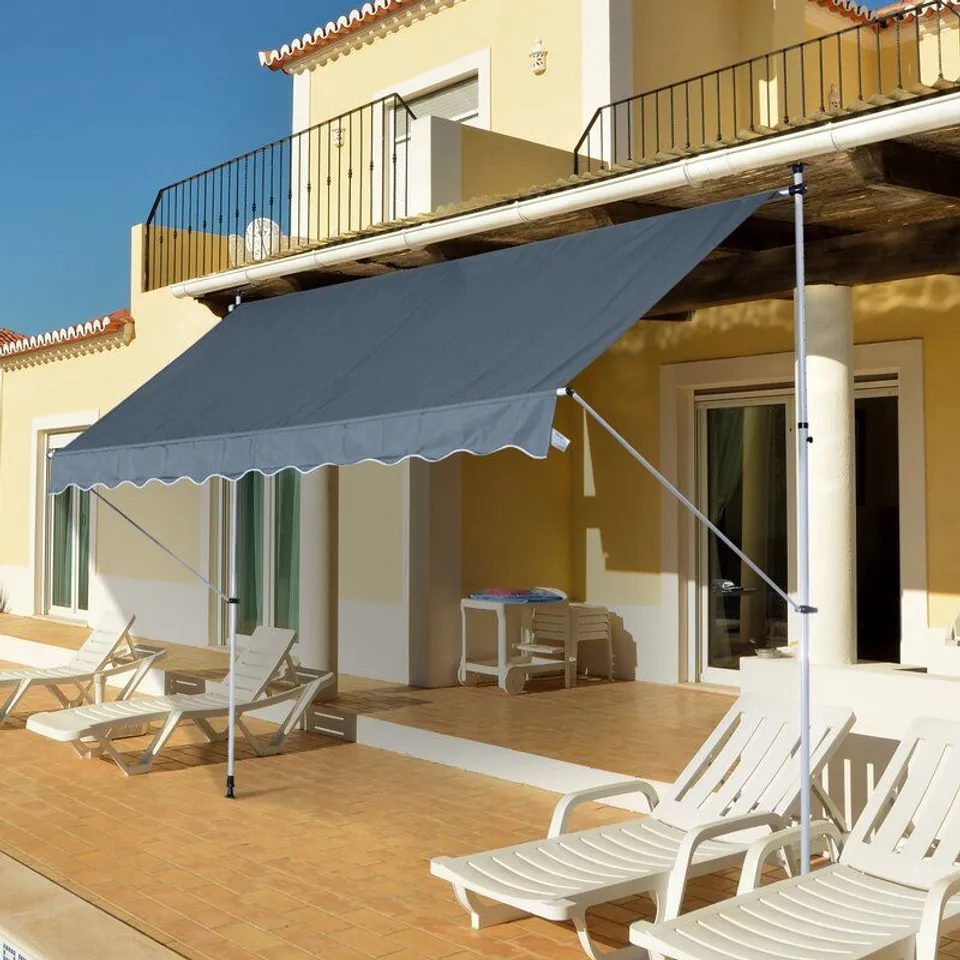 BOXED SONAKSHI 150 W X 300M D RETRACTABLE PATIO AWNING