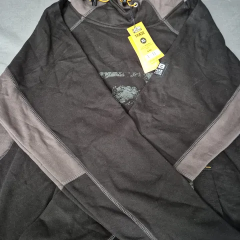 JCB TRADE HORTON HOODIE IN BLACK/GREY SIZE XL