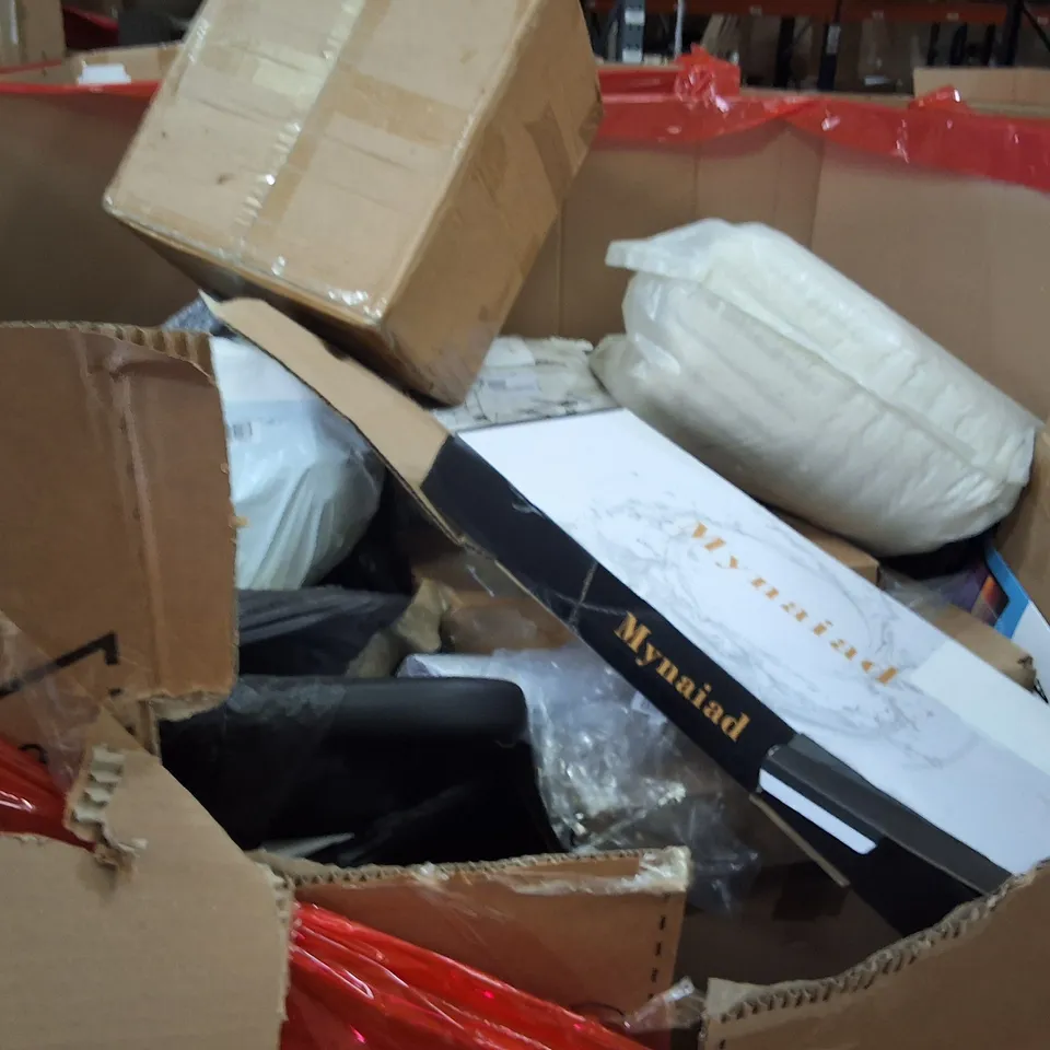 PALLET OF ASSORTED HOUSEHOLD GOODS AND ITEMS TO INCLUDE;PRAM,AREA RUG,PRIVACY SCREEN