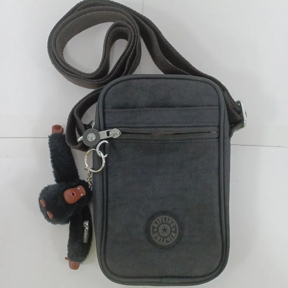 KIPLING TALLY PHONE BAG IN BLACK WITH MONKEY ACCESSORY