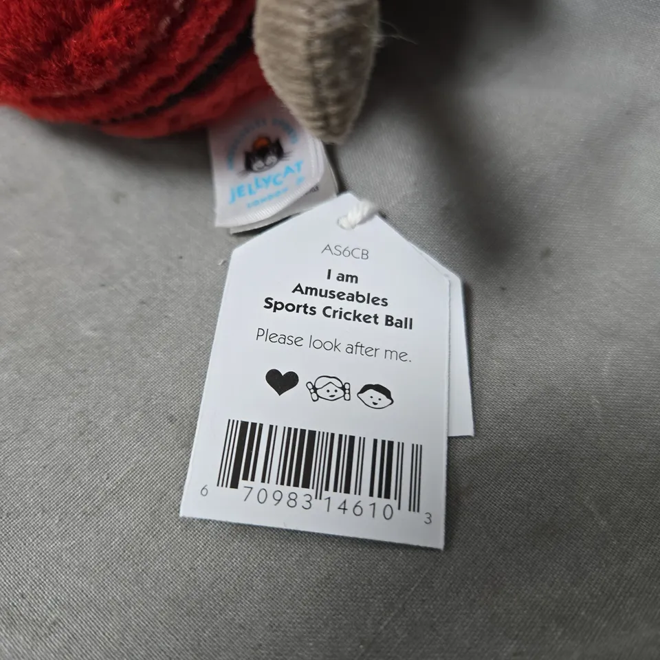 JELLYCAT I AM AMUSEABLES SPORTS CRICKET BALL 