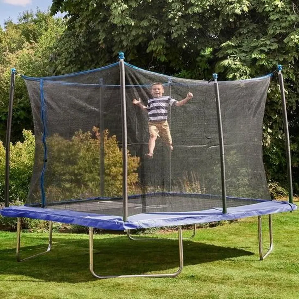 BOXED 12FT × 8FT BOUNCE PRO RECTANGULAR TRAMPOLINE & ENCLOSURE (BOX 1 OF 2 ONLY)