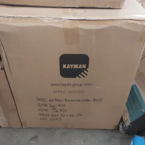 BOXED KAYMAN 48 TILES EXERCISE MATS - BLUE