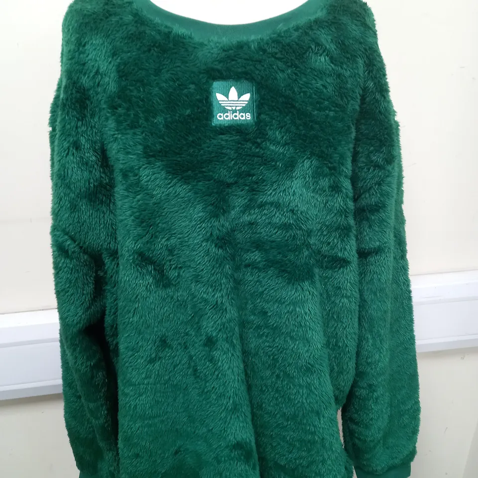 ADIDAS ORIGINAL GREEN JUMPER SIZE 2XL