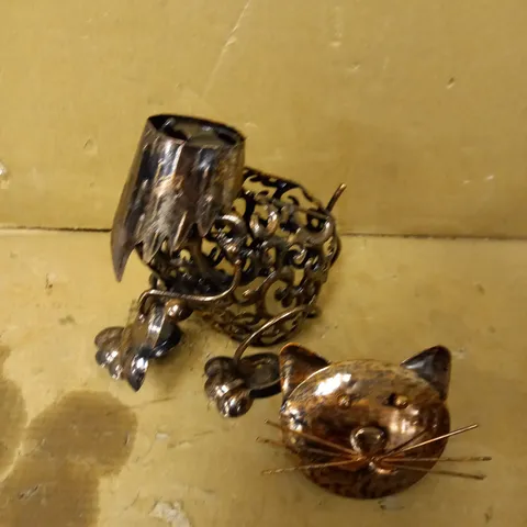 SOLAR POWERED METAL CAT SCROLL LIGHT