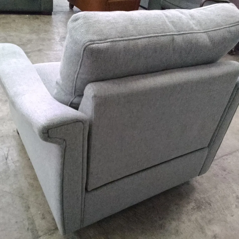 QUALITY DESIGNER G-PLAN RILEY ELECTRIC RECLINER SNUGGLER - PIERO CAROLINA BLUE FABRIC