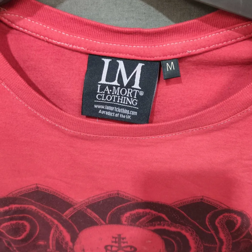 LA-MORT CLOTHING PINK SKULL GRAPHIC T-SHIRT – UK SIZE M