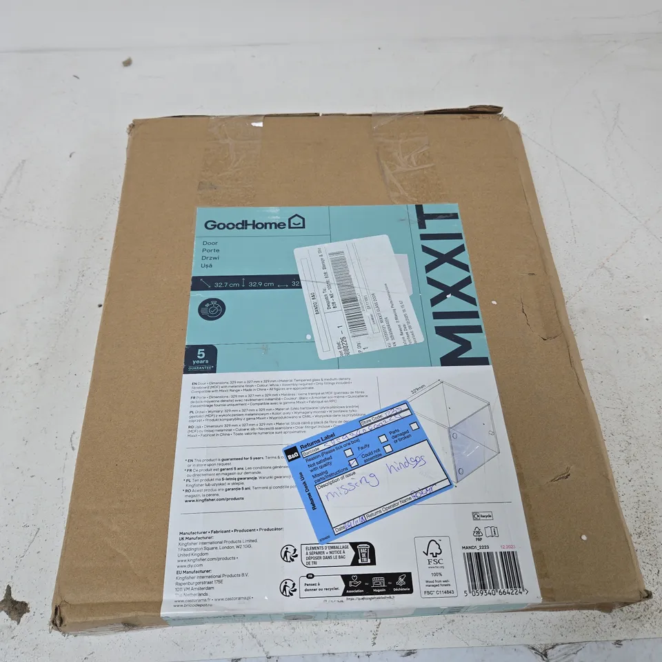 BOXED GOODHOME MIXXIT TRANSPARENT GLASS MODULAR CABINET DOOR