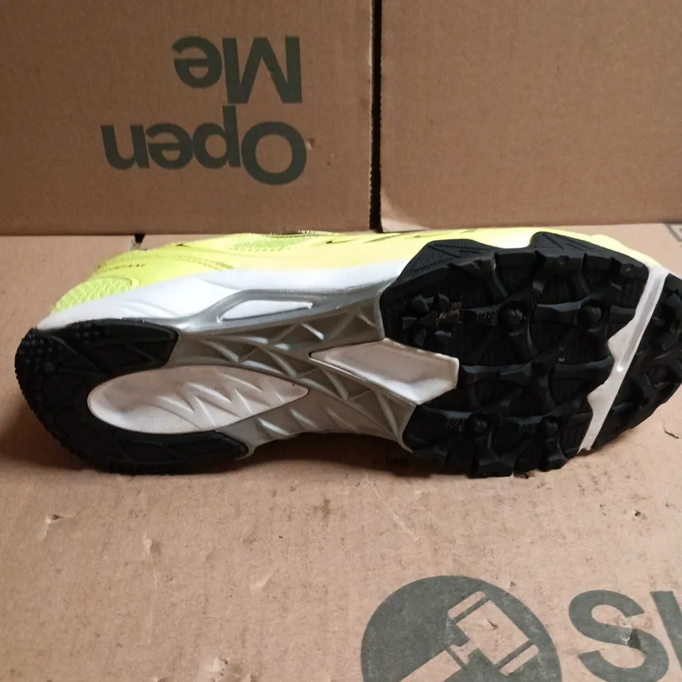 PAIR OF ASICS NEON YELLOW RUNNING SHOES – UK 5.5 
