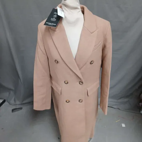 FOREVER NEW CHANDELLE DOUBLE BREASTED COAT IN CAMEL SIZE 10