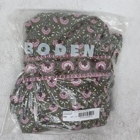 BAGGED BODEN AMBER PLEAT JERSEY MIDI DRESS IN GREEN/PINK SIZE 18R