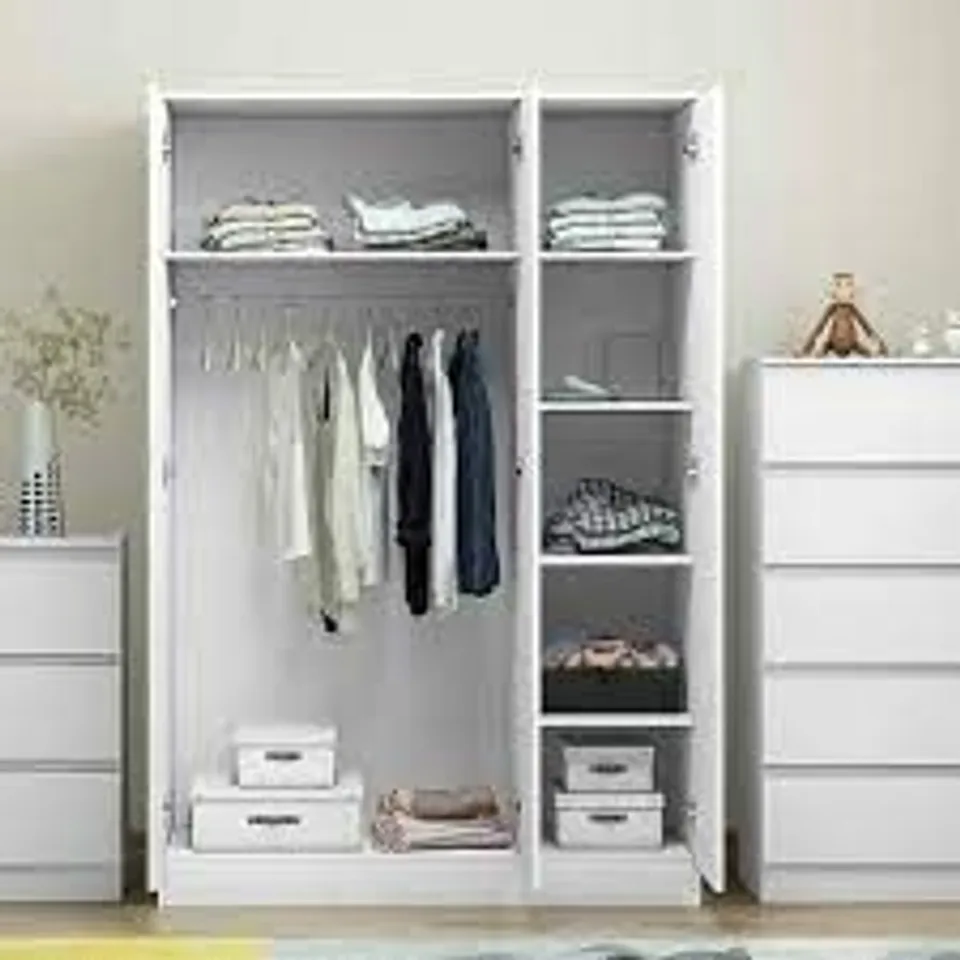 BOXED STORA 3 DOOR WARDROBE - MATT WHITE (3 BOXES)