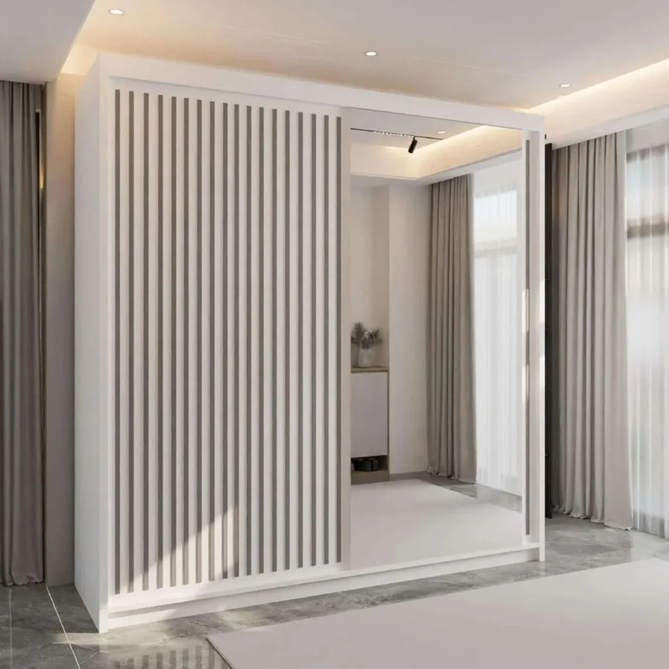 BOXED SLIDING WARDROBE WITH MIRROR (5 BOXES)