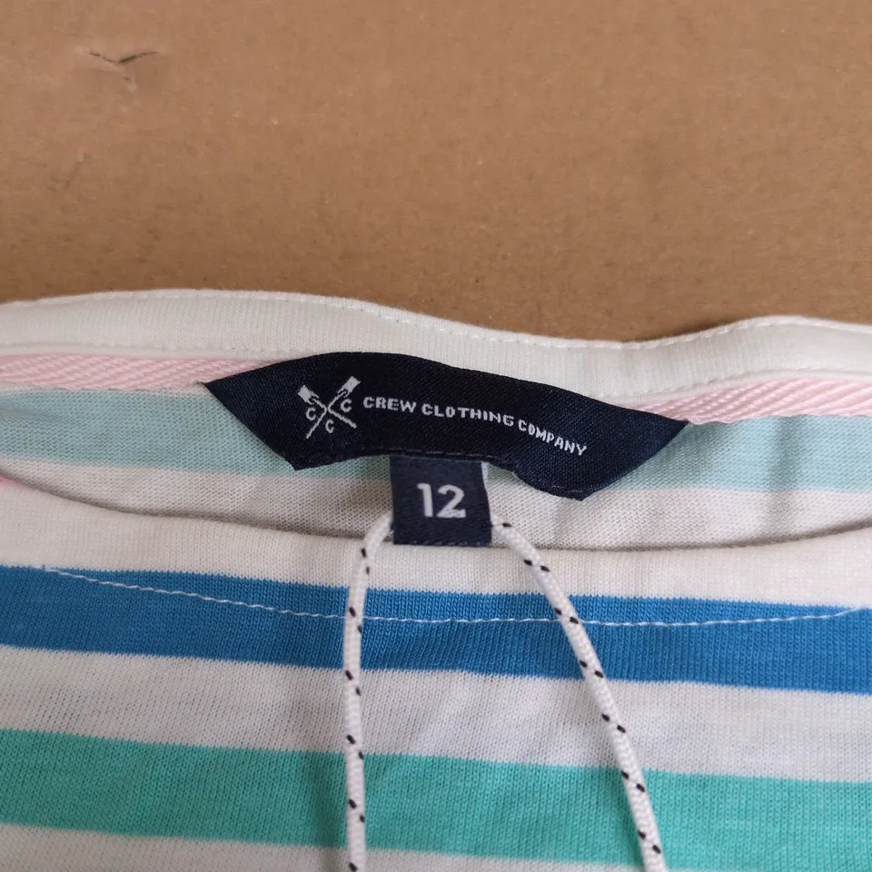 CREW CLOTHING COMPANY STRIPED LONG-SLEEVE TOP – UK 12 (WOMEN)