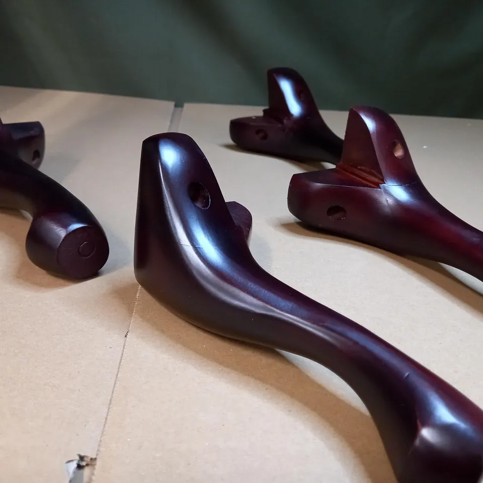 SET OF APPROX 4 DARK WOOD COFFEE TABLE LEGS
