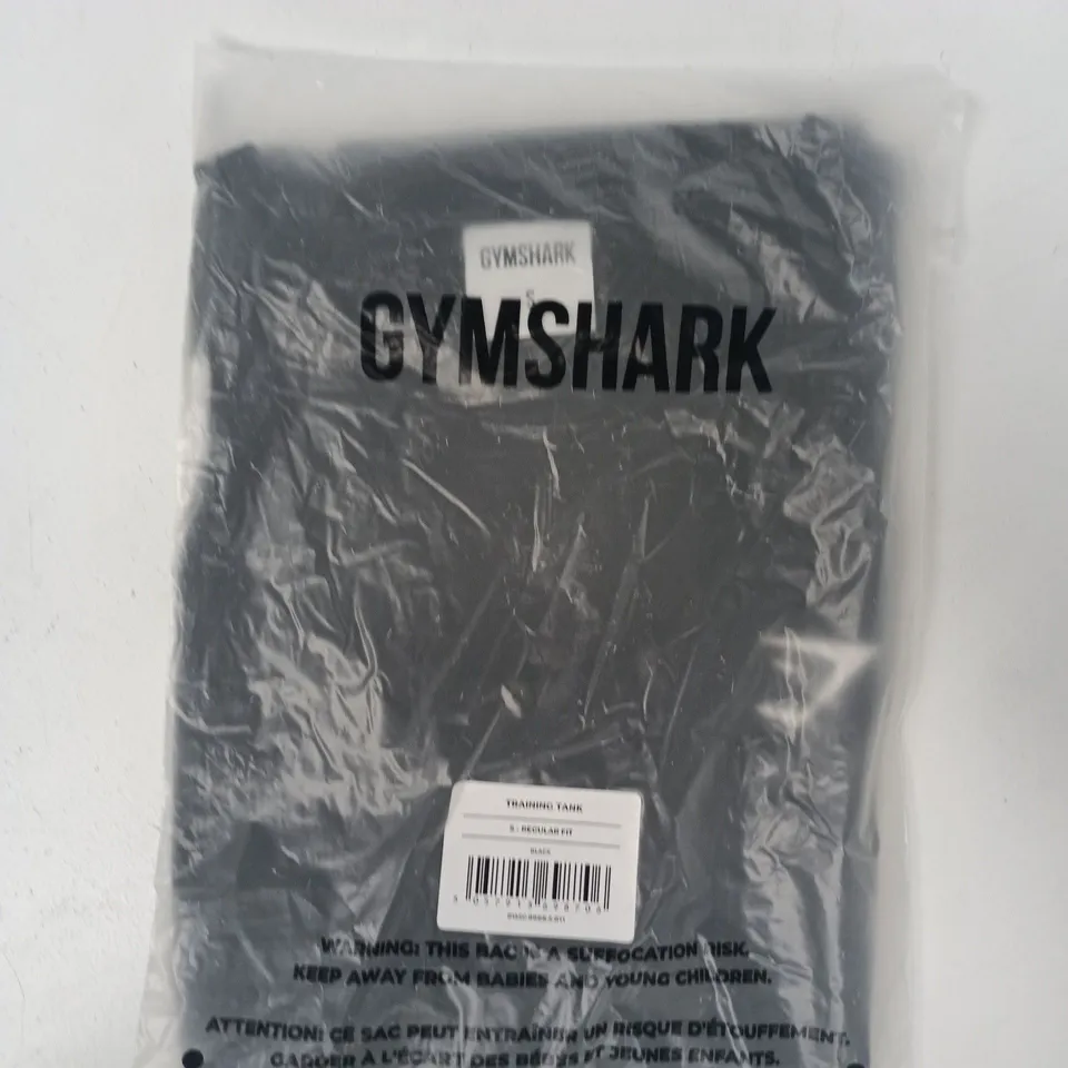 BAGGED GYMSHARK TRAINING TANK IN BLACK SIZE SMALL