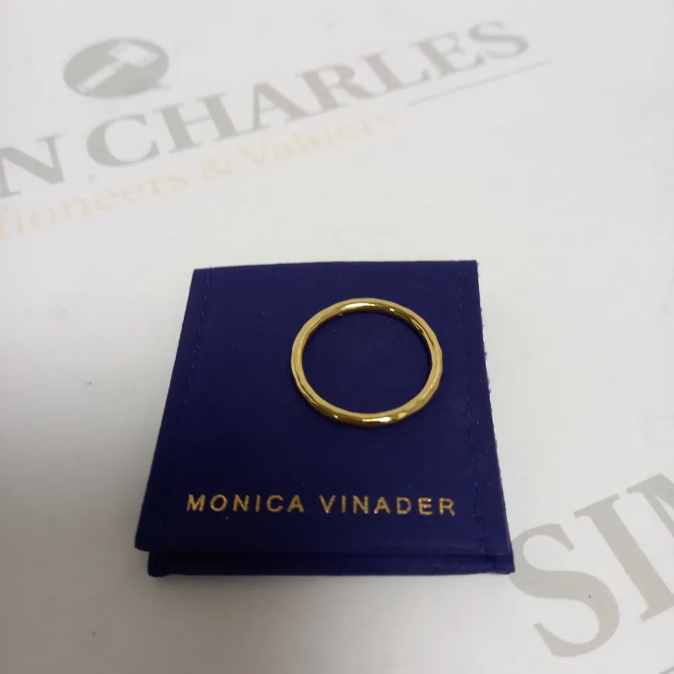 MONICA VINADER GOLD EFFECT TEXTURED RING 