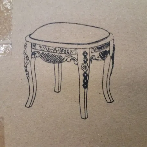 BRAND NEW HOMESDIRECT365 LA ROCHELLE NATURAL WHITE WASH ANTIQUE FRENCH STYLE STOOL