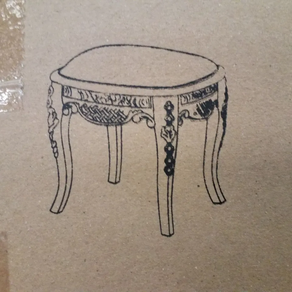 BRAND NEW HOMESDIRECT365 LA ROCHELLE NATURAL WHITE WASH ANTIQUE FRENCH STYLE STOOL