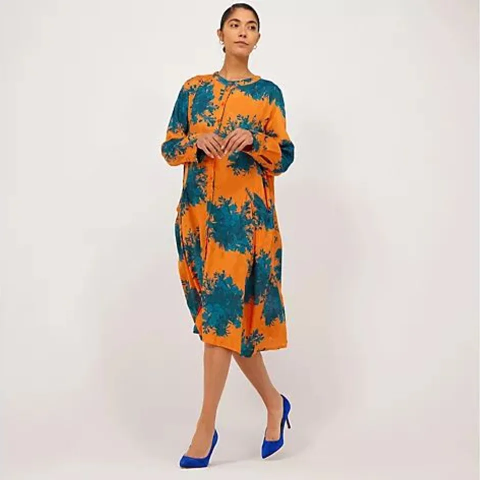 MASAI COPENHAGEN NAGO PRINTED POCKET DRESS ORANGE XL